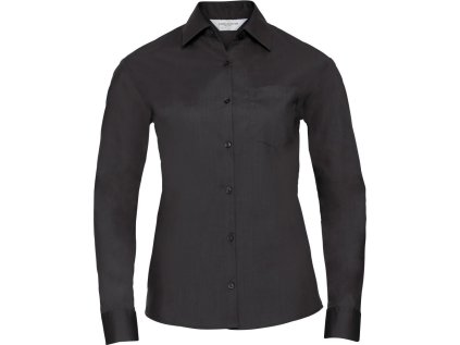 Popelínová halenka s dlouhým rukávem  934F (Barva white, Velikost XS)