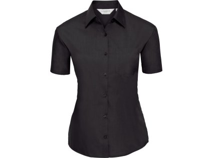 Popelínová halenka s krátkým rukávem  935F (Barva white, Velikost XS)