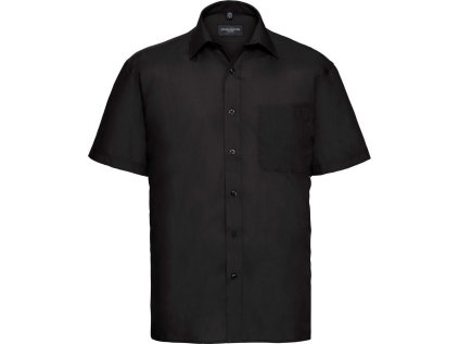 Popelínová košile s krátkým rukávem  935M (Barva white, Velikost S)