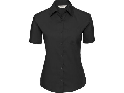 Popelínová halenka s krátkým rukávem  937F (Barva white, Velikost XS)