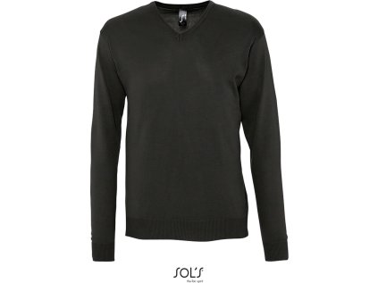 Pánský svetr s výstřihem do V  Galaxy Men (Barva black, Velikost S)