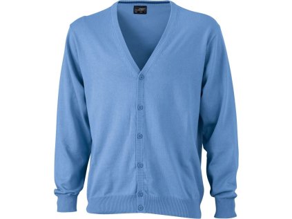 Pánský pletený cardigan s výstřihem do V  JN 661 (Barva black, Velikost S)