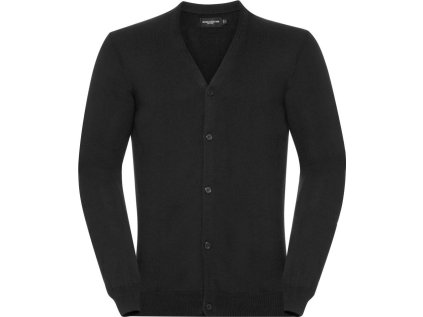 Pánský pletený cardigan s výstřihem do V  715M (Barva black, Velikost XS)