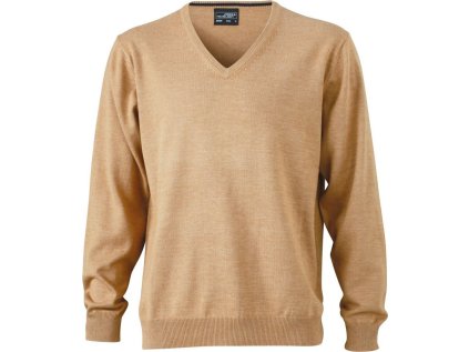 Pánský svetr s výstřihem do V  JN 659 (Barva black, Velikost S)