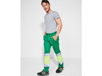 Pánské reflexní kalhoty Soan (Velikost 38, Barva modrošedá/svítivá žlutá (23221))