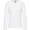 Pánské tričko s výstřihem do V, dlouhý rukáv (Barva white, Velikost S)