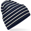 Pletená čepice s pruhy a manžetou  B 39R (Velikost onesize, Barva french navy/soft white)