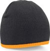 2-barevná pletená čepice  B 44C (Velikost onesize, Barva black/fluorescent orange)