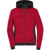 Dámská polstrovaná hybridní pletená fleecová bunda  JN 1843 (Velikost XS, Barva red melange/black)