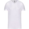 Pánské elastické tričko s výstřihem do V  K 3014 (Barva white, Velikost S)