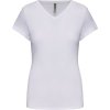 Dámské elastické tričko s výstřihem do V  K 3015 (Barva white, Velikost S)