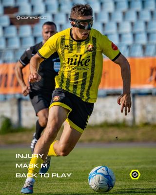Fracture. Mask. Back to play. When the game can’t wait, protection shouldn’t either. Our M mask helping @fkinterbratislava...