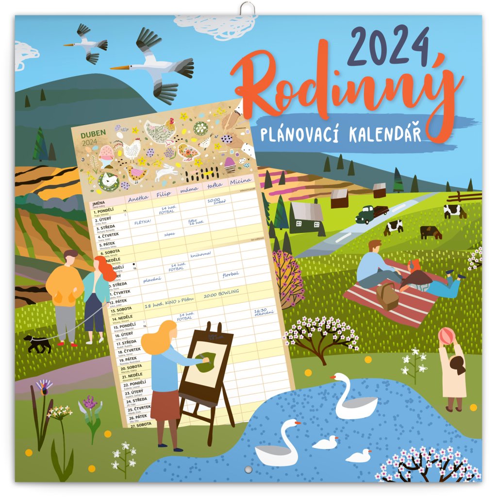 Rodinný plánovací kalendář 2024, 30 × 30 cm