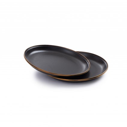 Malé smaltované talíře 2 ks – černá Barebones