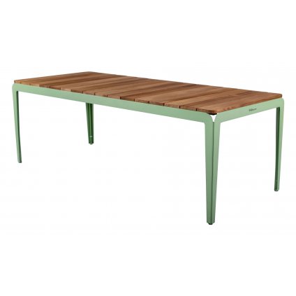 Stůl Bended s dřevěnou deskou 220 cm - bledě zelený Weltevree