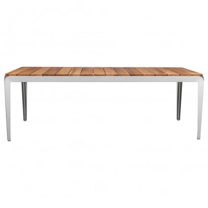 Stůl Bended s dřevěnou deskou 220 cm - achátově šedý Weltevree