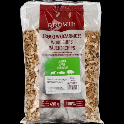 Dřevěné štěpky na uzení/grilování, jablko, 450 g, třída 8