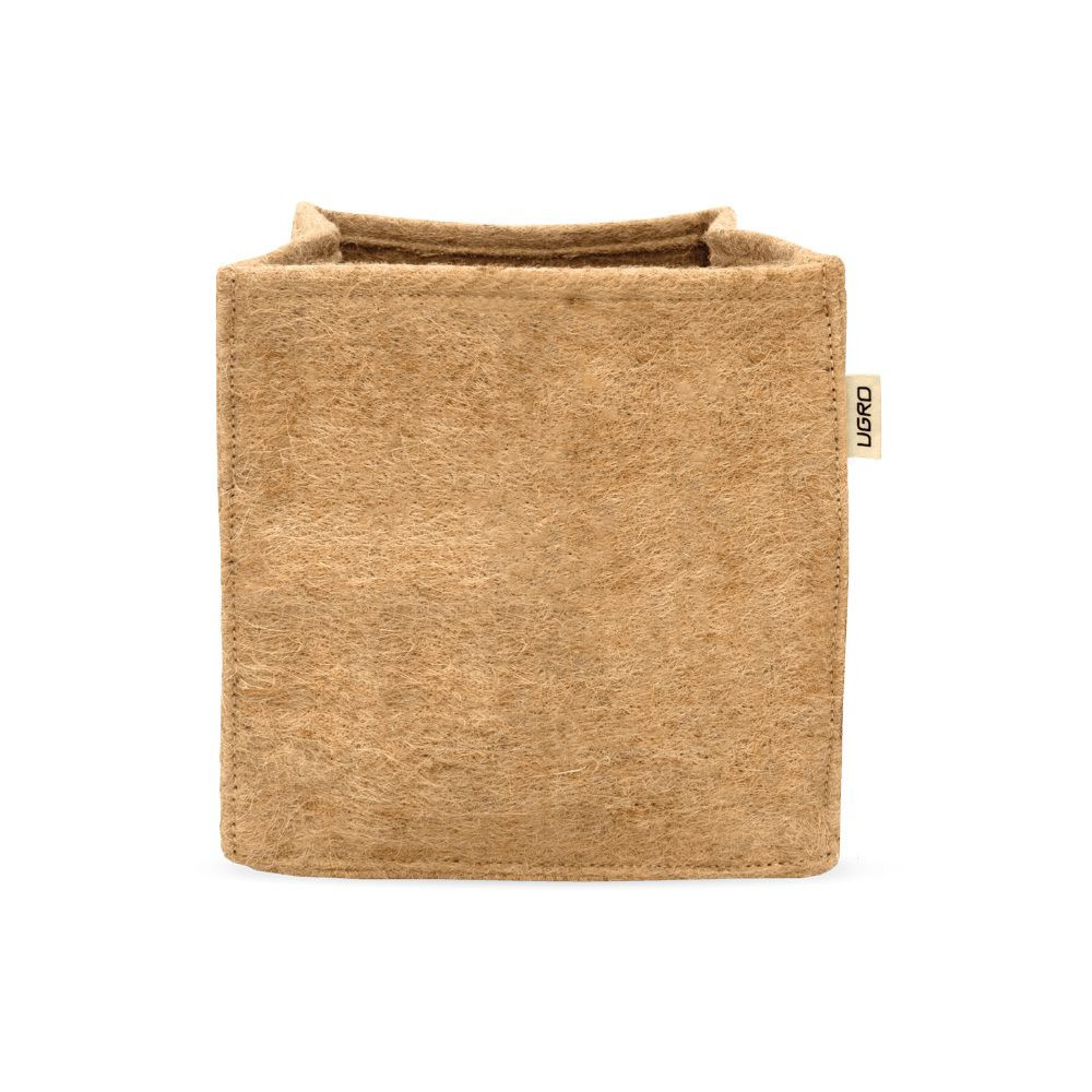 Jutový čtvercový květináč s úchyty U Gro 9x9x9 cm - 8 l