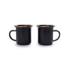 Smaltované espresso šálky 2 ks – černá Barebones