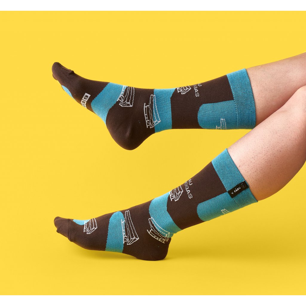 Nerozlučné ponožky hnědomodré - TRANSGAS - Czechdesign shop