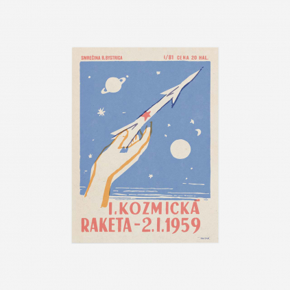 Retro plakát 1. kozmická raketa