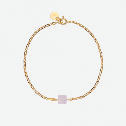 metaformi design jewelry CUBE BRACELET ROSE QUARTZ edit