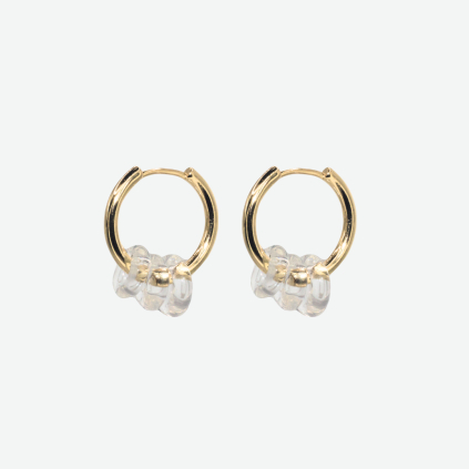 Pozlacené náušnice se sklem Rings