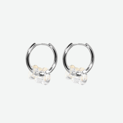 Ocelové náušnice se sklem Rings