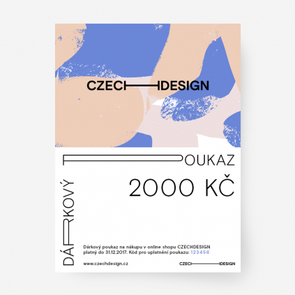 Dárkový voucher na nákup českého designu 2.000 Kč