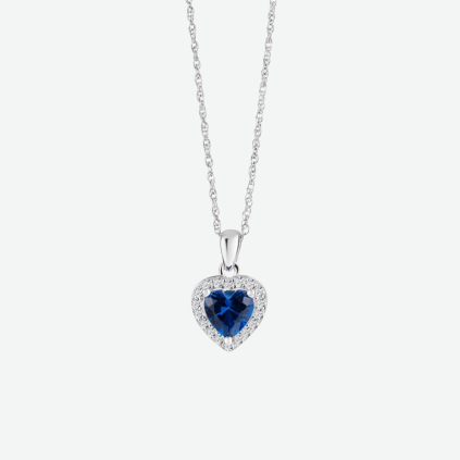 preciosa stribrny velvet heart safir P1