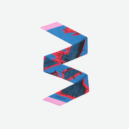 emblemm Modrocerveny hedvabny satek Praha uzky P1