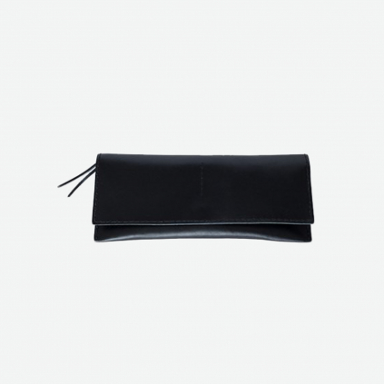 Minimalistická kožená peněženka Foglia - černá