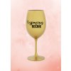 Designová sklenička na víno s potiskem - zlatá