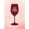 Designová sklenička na víno s potiskem - bordó