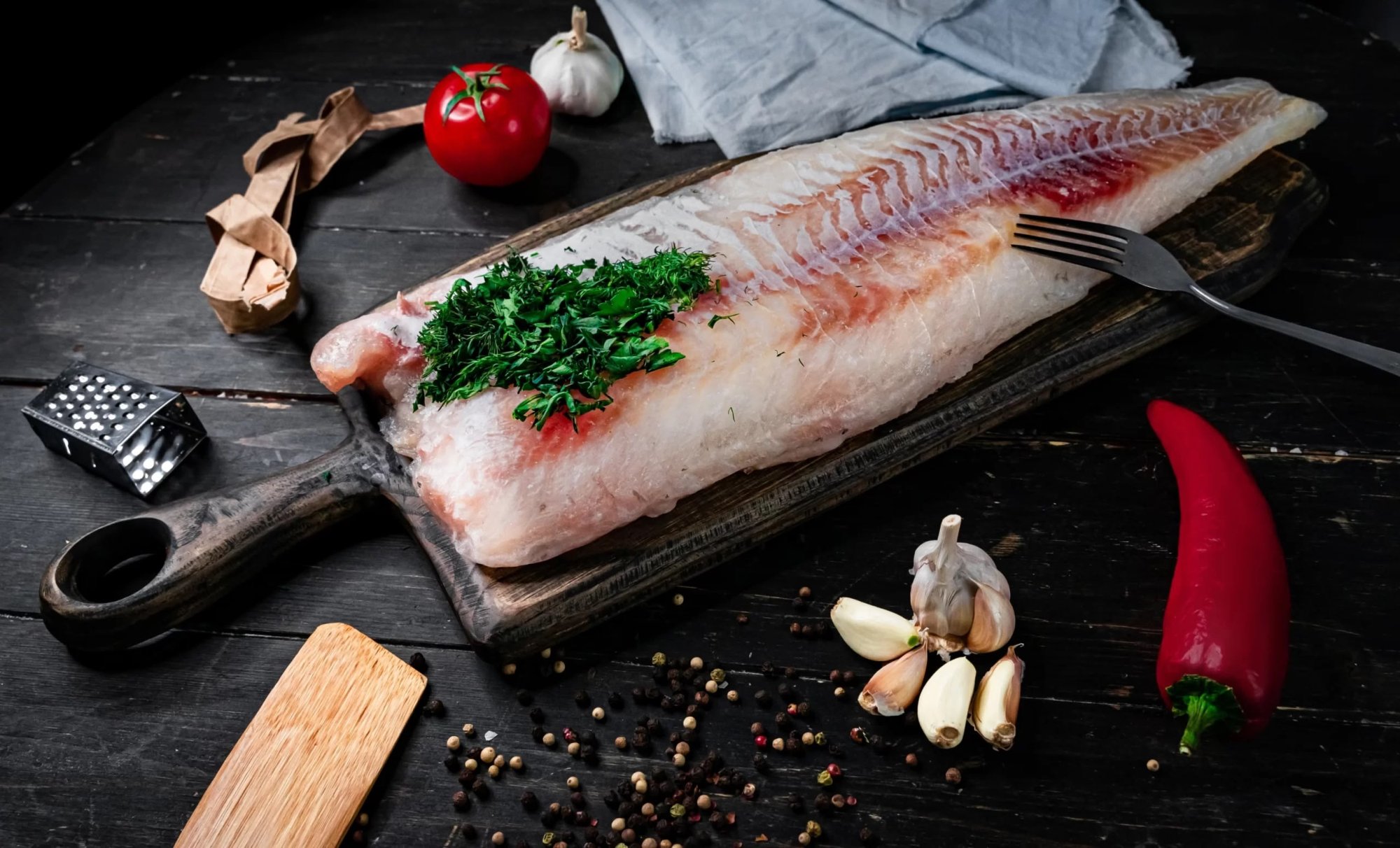 Africký sumec chuť v celej rybe