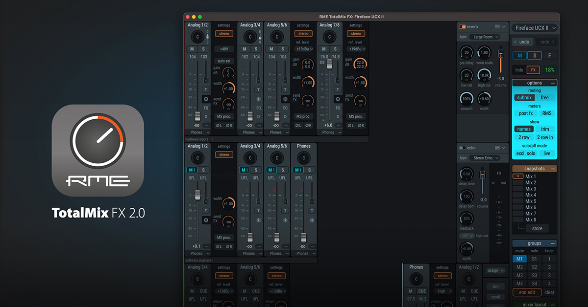 RME vydává TotalMix FX 2.0