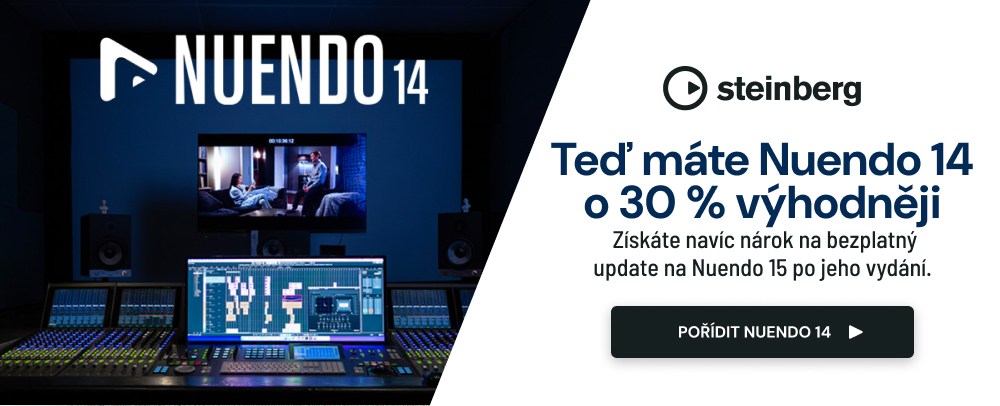 Sleva 30 % a navíc update na Nuendo 15 po vydání.