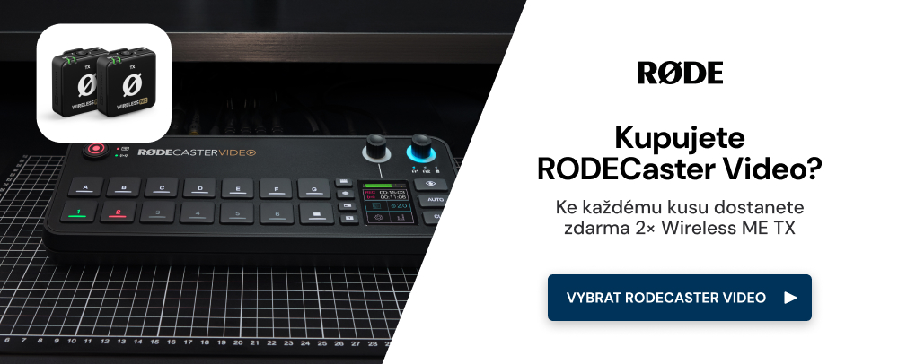 Ke konzoli RODECaster Video dostanete zdarma 2ks Wireless ME TX