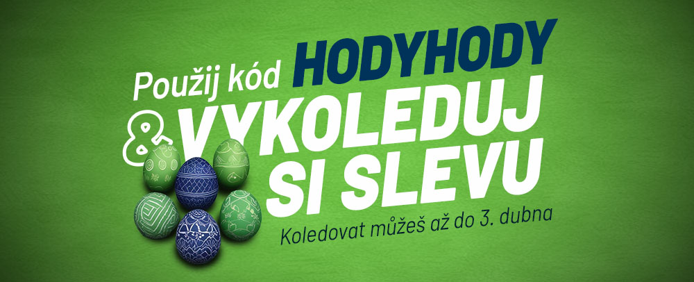 Použij kód HODYHODY a vykoleduj si slevu. Koledovat můžeš až do 3. dubna