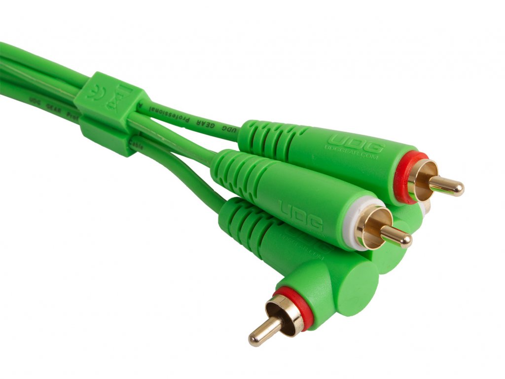 Cable UDG RCA Droit - RCA Coudé Vert 3m - U 97005 GR
