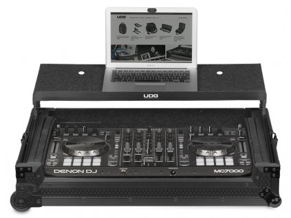 UDG Gear Ultimate Flight Case Multi Format XXL Black Plus (Laptop Shelf, Trolley + Wheels)