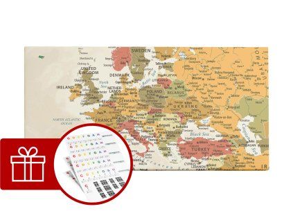AKOB023 Akustický obraz Mapa Evropy (120x60x8) + AKOB038 1