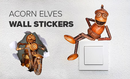 Acorn elves wall stickers
