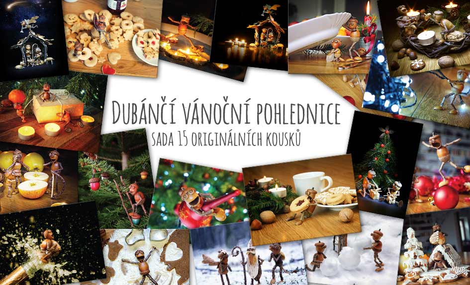 Vánoční pohlednice s dubánky