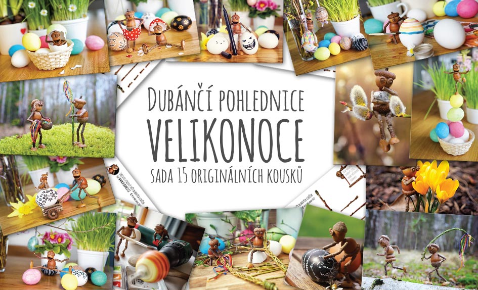 Velikonoční pohlednice s dubánky