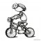 Cyklista - kresba - (motiv 004)