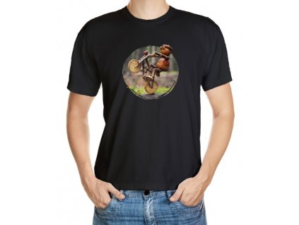 T-shirt with a dude riding a bike
