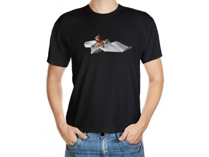 T-shirt with Acorn elf on paper plane