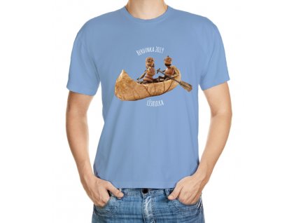 Boating T-shirt - Acorn elf with a girl in canoe - motif 084