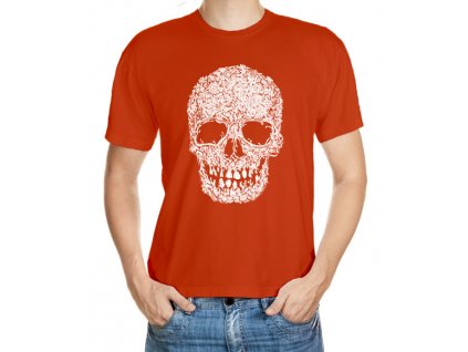 T-shirt with white flower skull - motif 048